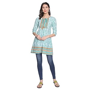 Rapsodia Womens Cotton Short Kurti Jaipuri Traditional