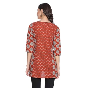 Rapsodia Womens Red Blue Sanganeri Block
