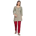 Rapsodia Womens Cotton Floral Printed Short Kurti