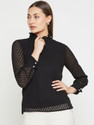 RARE Casual Full Sleeve Solid Women Black