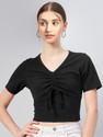 RARE Casual Regular Sleeves Solid Women Black