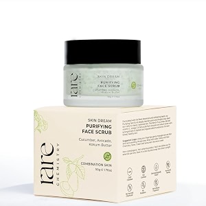 purifying face scrub  deep cleansing amp detoxifying formula  removes impurities refines pores amp refreshes skin  suitable for all skin types  50g