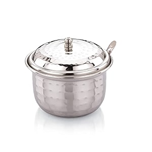 rare pure stainless steel st ghee pot with spoon 280 ml kanha-set of 1