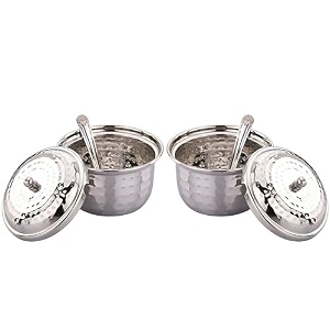rare pure stainless steel st ghee pot with spoon 280 ml kanha-set of 1