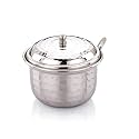 rare Pure Stainless Steel ST Ghee Pot with Spoon 280 ML (Kanha-Set of 1)