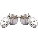 rare Pure Stainless Steel ST Ghee Pot with Spoon 280 ML (Kanha-Set of 1)