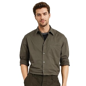 Rare Rabbit Boxy fit Plain Shirt