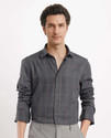 RARE RABBIT Men Checkered Casual Grey Shirt