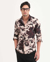 RARE RABBIT Men Floral Print Casual Beige