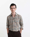 RARE RABBIT Men Printed Casual Blue Shirt