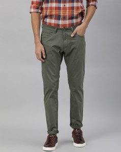 RARE RABBIT Men Slim Fit Green Cotton