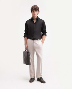RARE RABBIT Men Solid Casual Black Shirt