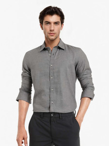 RARE RABBIT Men Solid Casual Black Shirt