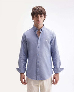 RARE RABBIT Men Solid Casual Blue Shirt