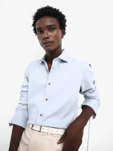 RARE RABBIT Men Solid Casual Blue Shirt