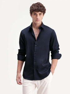 RARE RABBIT Men Solid Casual Dark Blue