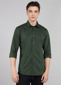RARE RABBIT Men Solid Casual Green Shirt