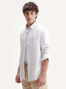 RARE RABBIT Men Solid Casual White Shirt