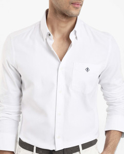 RARE RABBIT Men Solid Formal White Shirt