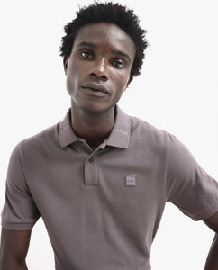 RARE RABBIT Men Solid Polo Neck Cotton