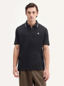 RARE RABBIT Men Solid Polo Neck Cotton
