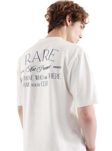 RARE RABBIT Printed Men Round Neck White