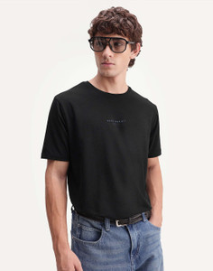 RARE RABBIT Solid Men Crew Neck Black