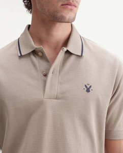 RARE RABBIT Solid Men Polo Neck Beige