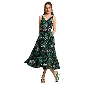 Rare Womens Chiffon Fit and Flare Midi