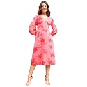 RARE Women39s Polyester A-Line Midi Dress EP8128A_Pink