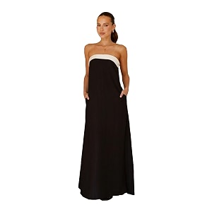 Rare Women Black Colour Maxi Solid Dress