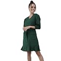 RARE Women Casual Green Colour Knee Length