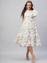 RARE Women Fit and Flare White Knee