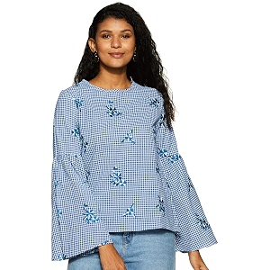 Rare Womens Checkered Regular Fit Blouse