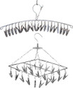 RARE-ZONE ® 25 Clips+20 Clips Combo Stainless Steel Hanger, Cloth Drying Stand/Hanger with Stainless Steel Cloth Clips (Steel Pack of 2)