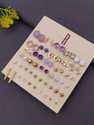 RARE1STUDIO Jewellery For Women & Girls Multicolor Pearl & AD Studs Combo of 30 Quirky Pairs Brass Stud Earring