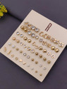 RARE1STUDIO Jewellery For Women & Girls Multicolor Pearl & AD Studs Combo of 30 Quirky Pairs Brass Stud Earring