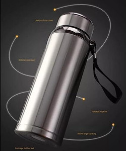 raregear stainless steel doublewall insulated vacuum flask bottle office travel silver 1003 ml water bottle set of 1 multicolor