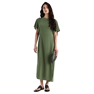 RAREISM FIT and Flare Plain MIDI Dress