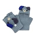 RARITYUS Unisex Warm Soft Winter Knit Gloves for Kids Boys Girls Glove with Dog Mittens (2 to 9Y)