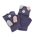 RARITYUS Unisex Warm Soft Winter Knit Gloves for Kids Boys Girls Glove with Dog Mittens (2 to 9Y)