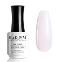 RARJSM Milky White Pink Nude Gel Nail Polish with Blue Pearl Shell Glitter Clear Sheer White Shimmer Gel Polish 15ml UV LED Soak Off Transparent Pale Pink Home Salon French Manicure Curing Requires