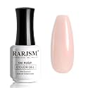 RARJSM Nude Apricot Pink Gel Nail Polish with PinkPearl Shell Glitter Clear Sheer Skin Tone Shimmer Gel Polish 15ml UV LED Soak Off Transparent Soft Pink Home Salon French Manicure Curing Requires