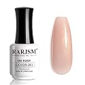 RARJSM Nude Gel Polish Jelly Gray Pink Gold Glitter Neutral Color Skin Tone Shimmer Pigment Gel Nail Polish 15ml Single Bottle Sparkle Pink Natural Soak off UV LED Cured for Home Salon DIY Nail Art