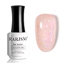 RARJSM Nude Soft Pink Glitter Gel Nail Polish Blue Green Big Rainbow Flakes