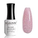 RARJSM Shimmer Nude Gel Nail Polish Clear Purple Pink Sparkly Iridescent Rainbow Holographic Glitter Pigment Jelly Gel Polish Neutral Color 15ml Soak off UV LED Cured for Home Salon DIY Nail Art