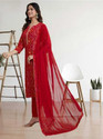RAS RANI Embroidered Kurta Churidar Dupatta