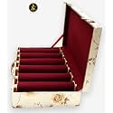 Rexine Classic 6 Pipe Bangle Box Rose Printed, Cosmetic Box, Storage Organizer Vanity Box (Grey, Multicolor)