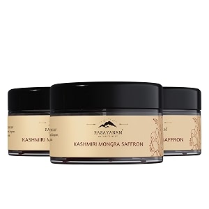 rasayanam pure kashmiri mongra saffronkesarkumkuma puvvukeshar  tested grade a as per iso 3632  from the finest farmland of pampore jampk - 1 gram each pack of 3