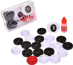 rasco carrom coin acrylic with sticker 10 cm carrom board multicolor